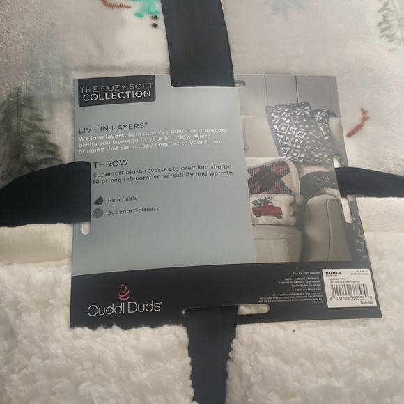 Cuddl Duds Bedding Cuddl Duds Snowman Reversible Blanket Throw Nwt